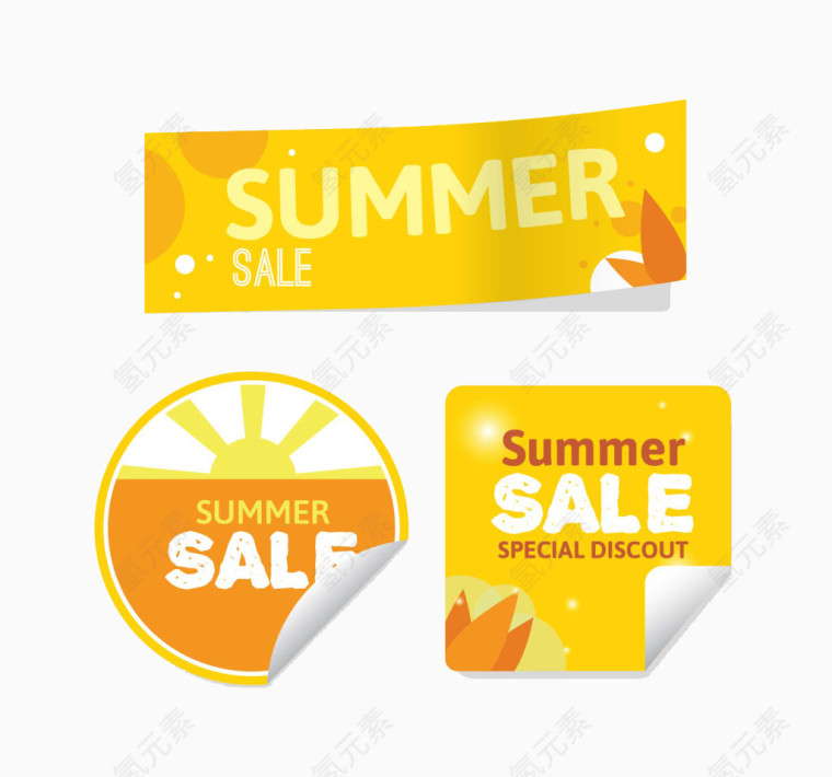 黄色夏季销售标签