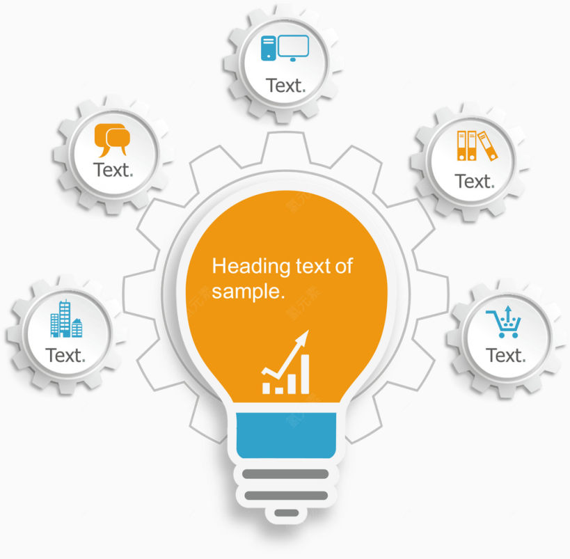 个性齿轮灯泡并列关系图下载
