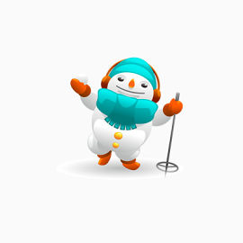 雪人滑雪免抠图素材