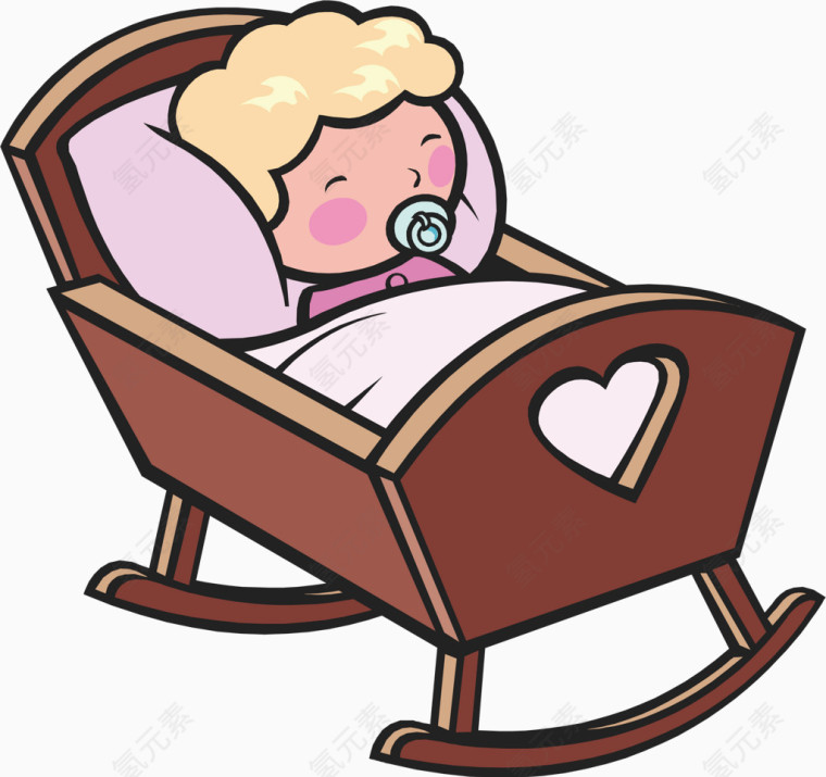 躺在摇椅里的婴儿