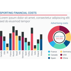 体育财务费用信息图表矢量素材