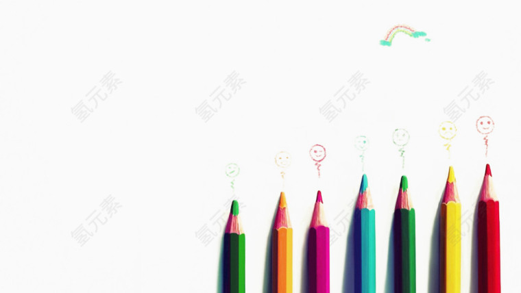 彩色铅笔背景元素
