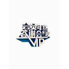 会员年终答谢会VIP大气艺术字