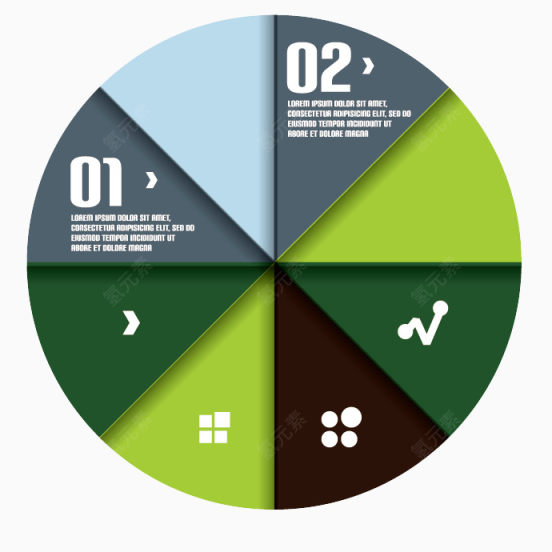 矢量商务饼形图下载