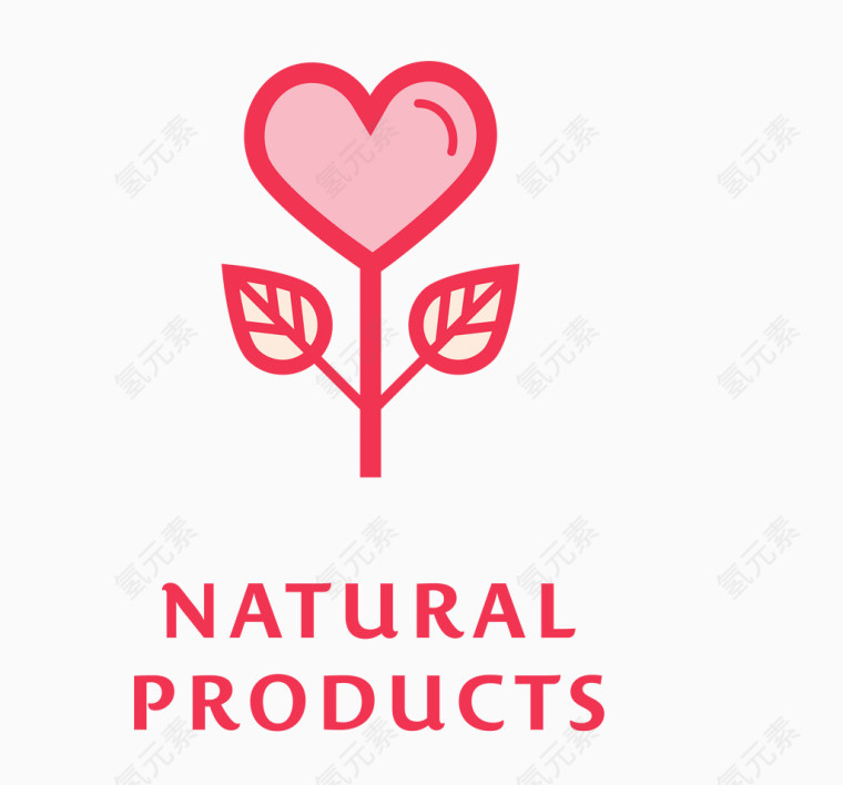 红色自然产品标识