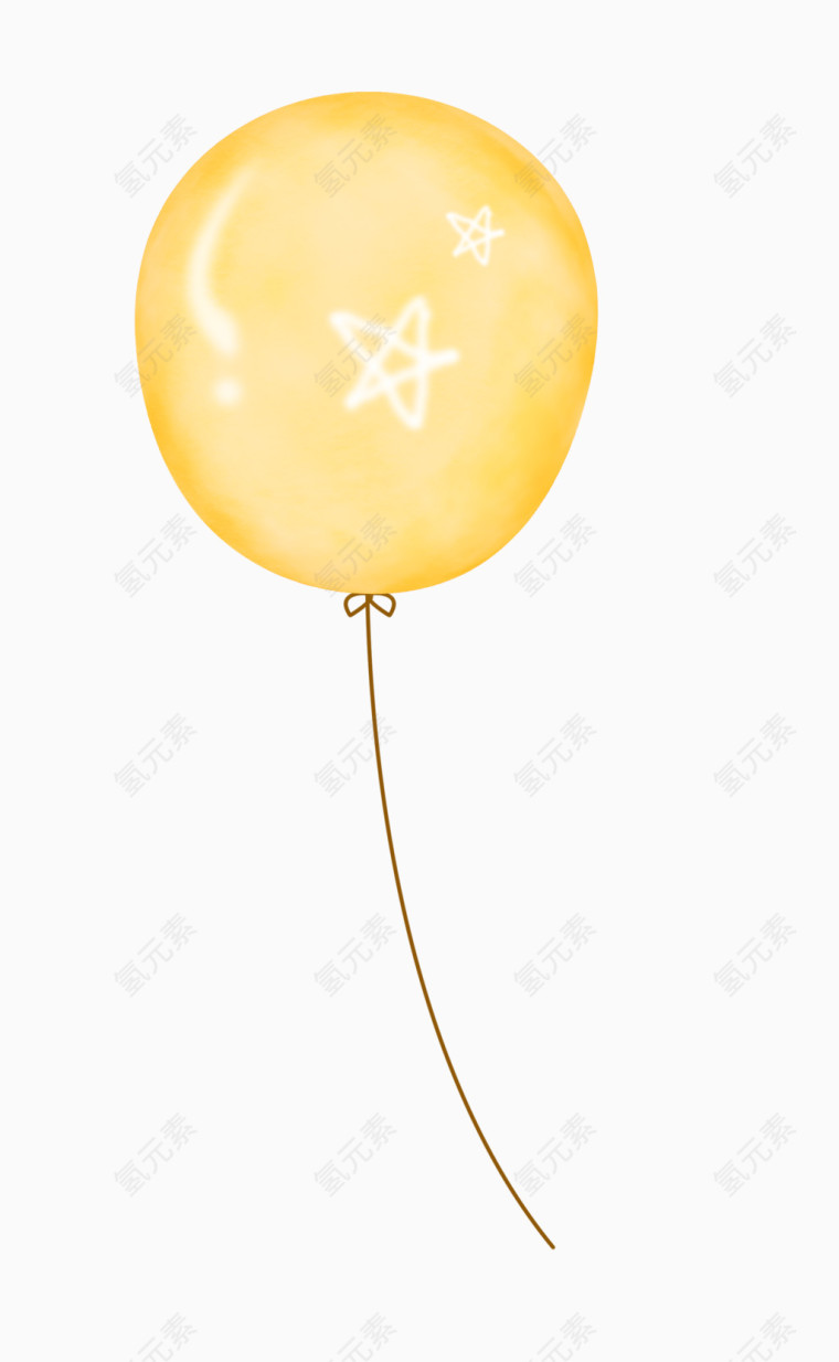黄色漂亮五角星气球