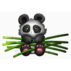 熊猫竹子可爱