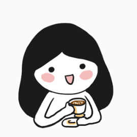 喝茶的女孩卡通
