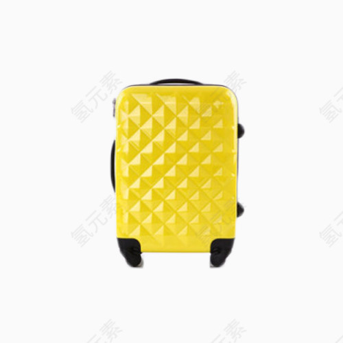 黄色菱格行李箱