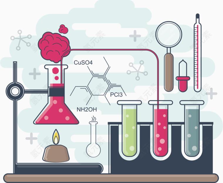 化学实验背景矢量素材