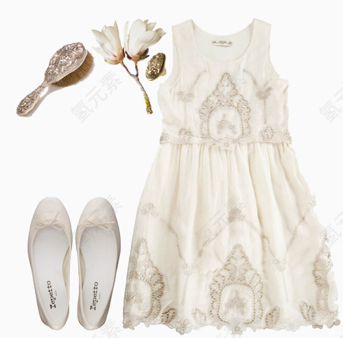 白色公主连衣裙