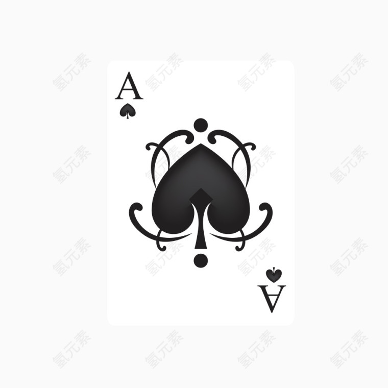 创意扑克牌黑桃A矢量素材