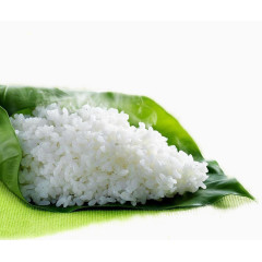 叶子上的白米饭