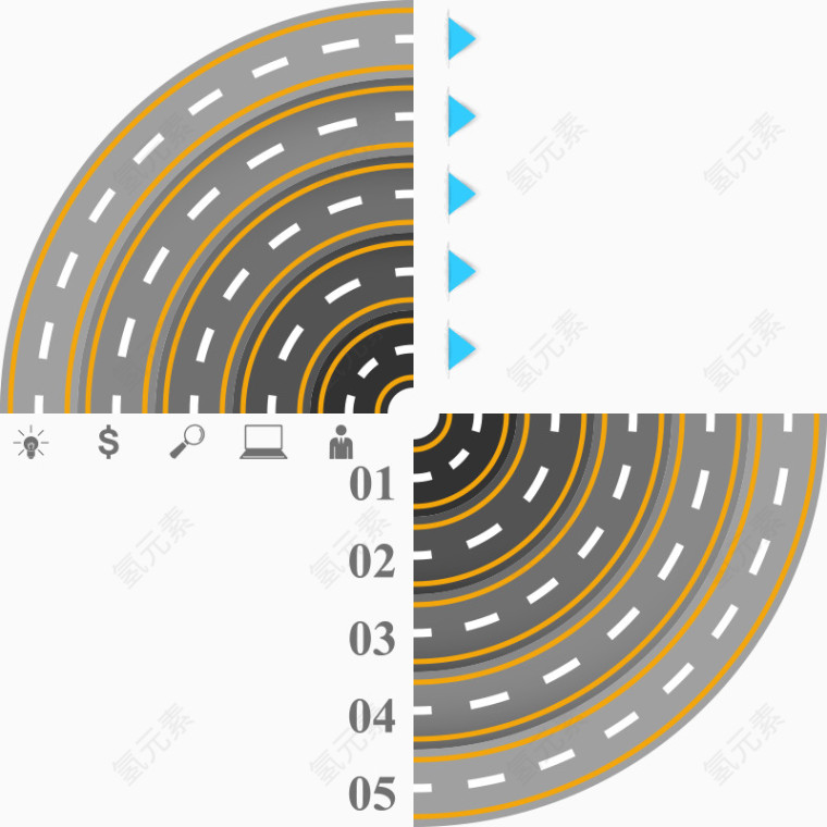 矢量圆环高速公路图表