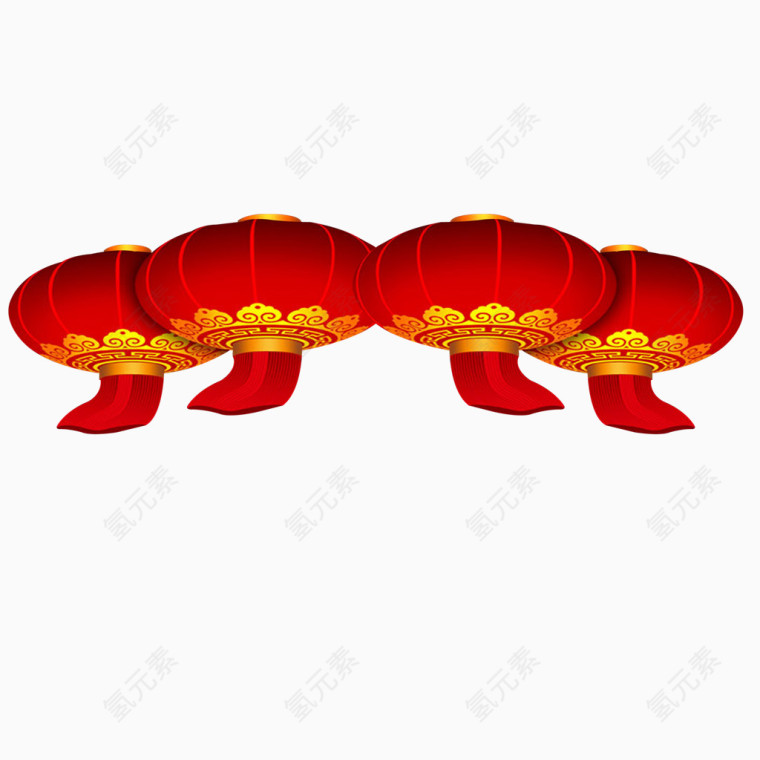 红色中国风节日灯笼装饰