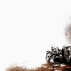 复古街道自行车背景素材图片