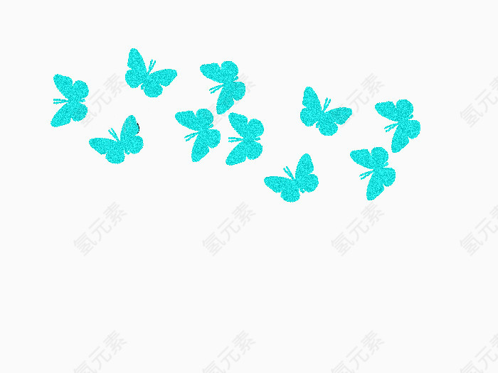 蓝色 蝴蝶 绘画 素材