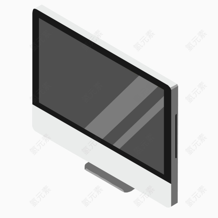 矢量平板台式电视机