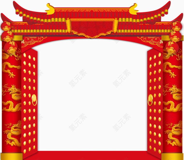 海报装饰红门