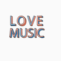 爱音乐 lovemusic 线条立体字体 英文 背景装饰图案