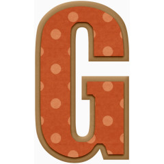橙色波点字母G