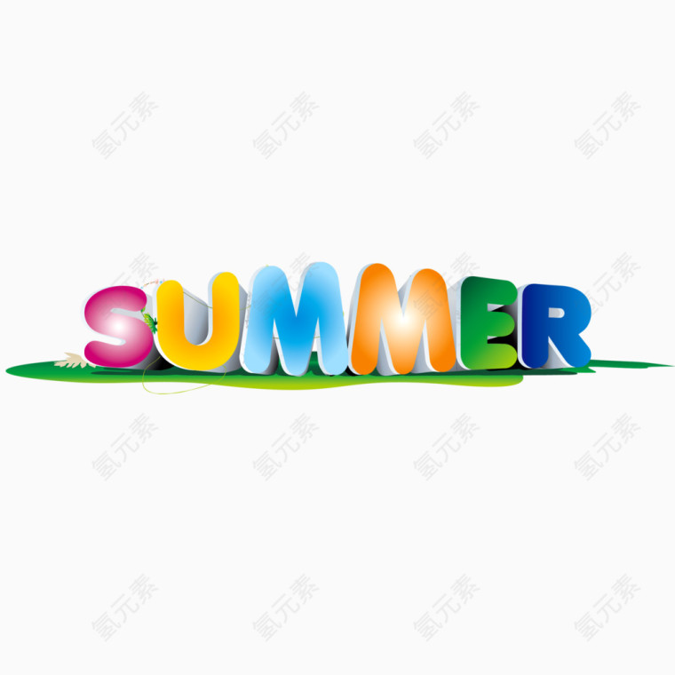 夏天 summer 彩色 艺术字体