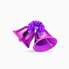紫色铃铛免抠素材