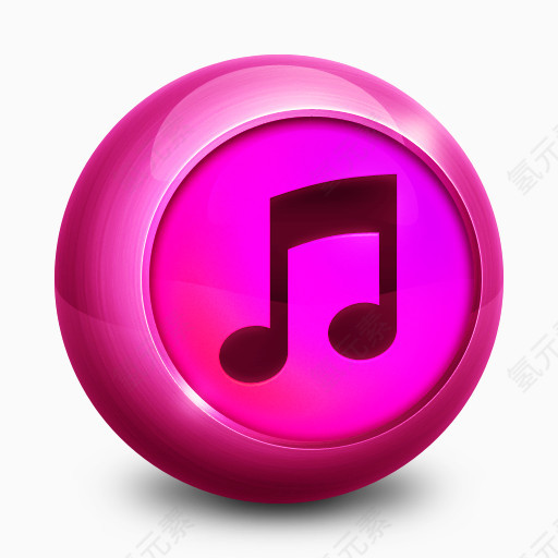 粉红色圆形音乐立体播放器
