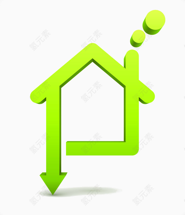 绿色标志房子