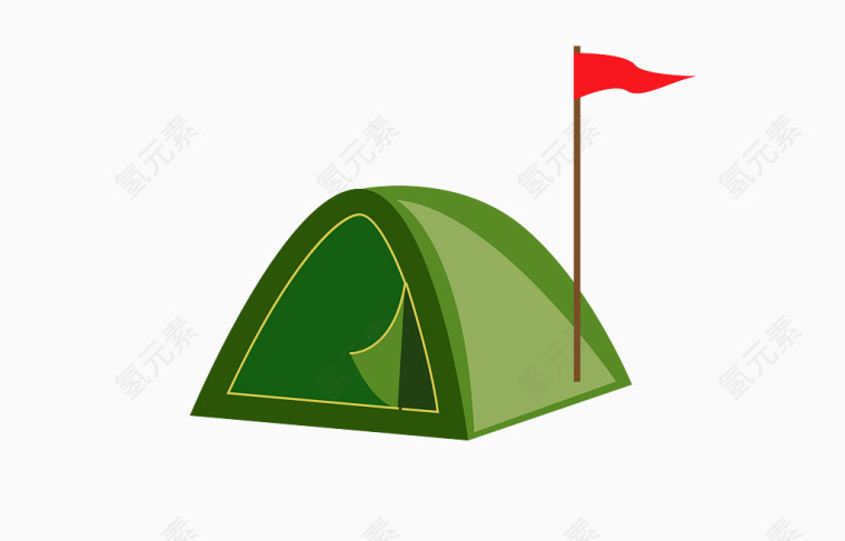 矢量绿色野营帐篷