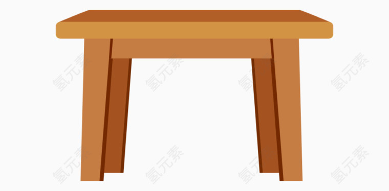 矢量家具木质凳子拟真实物