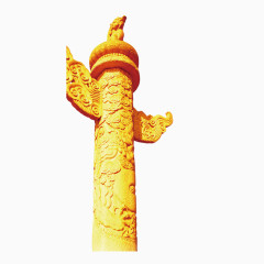 金色中国石柱雕塑设计