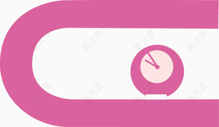 粉色扁平钟表