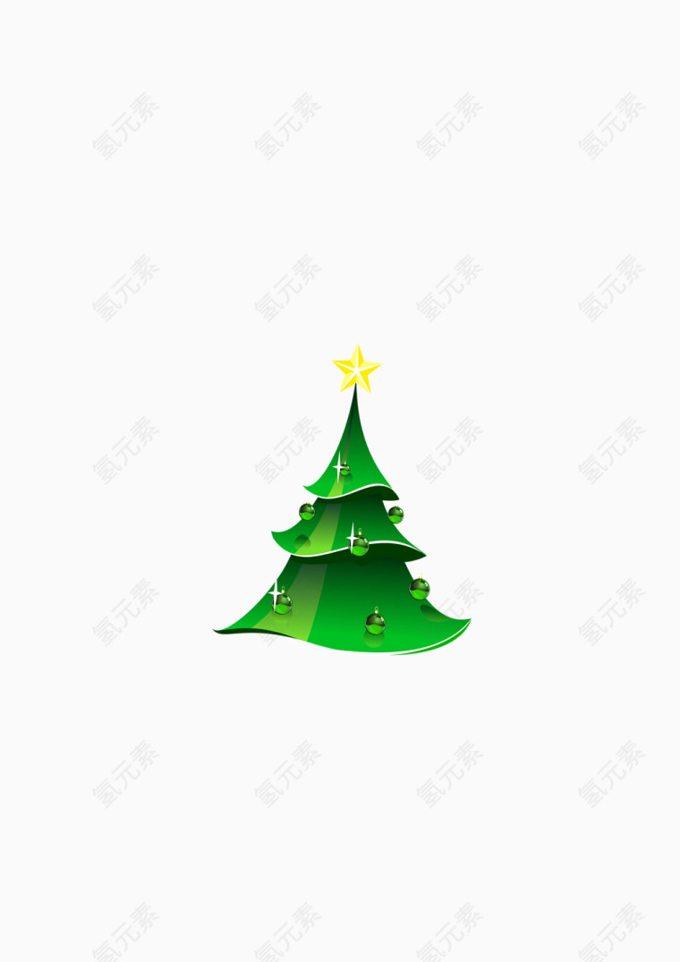 绿色卡通圣诞树