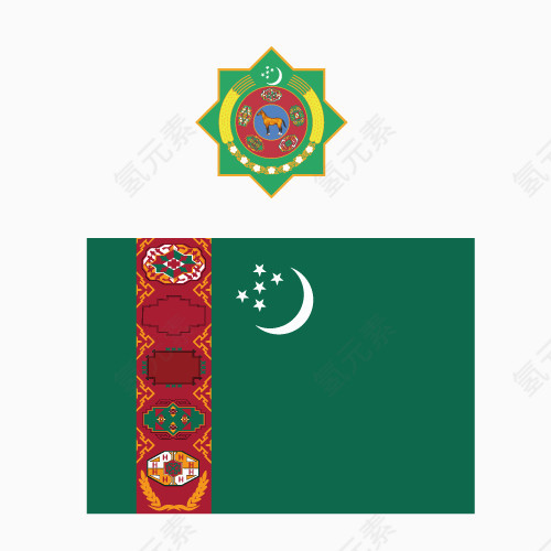 矢量土库曼斯坦国徽