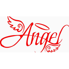 天使红色艺术字体