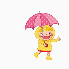 撑伞的小女孩