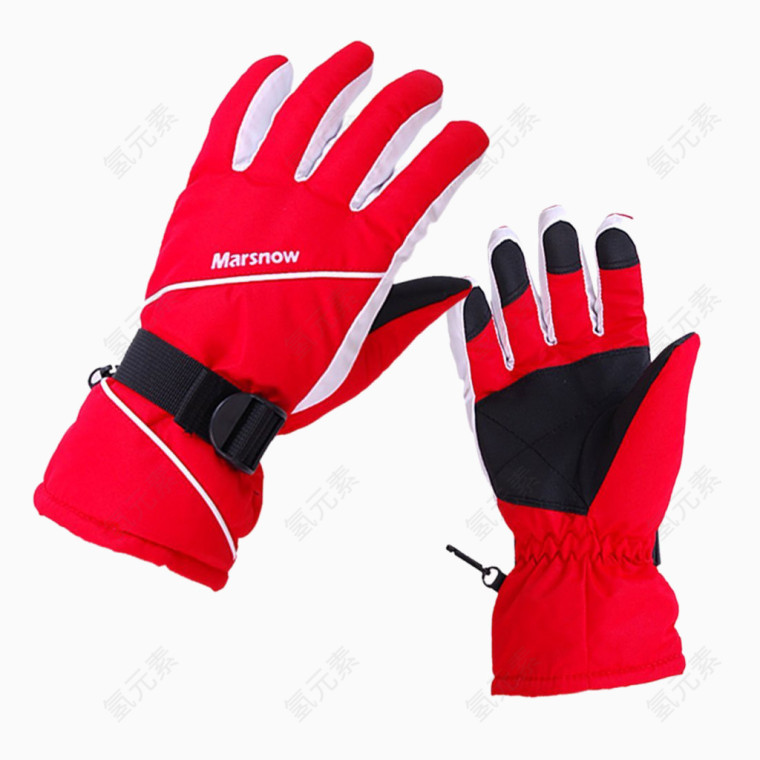 红色保暖手套