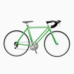 矢量绿色单车自行车
