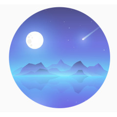 卡通流星夜空