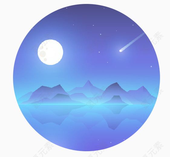 卡通流星夜空