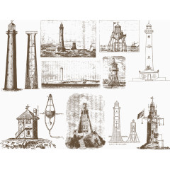 复古复兴部分结构塔老式灯塔