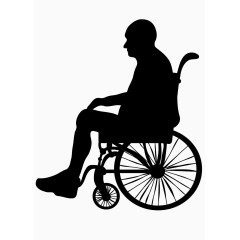 坐轮椅老人剪影