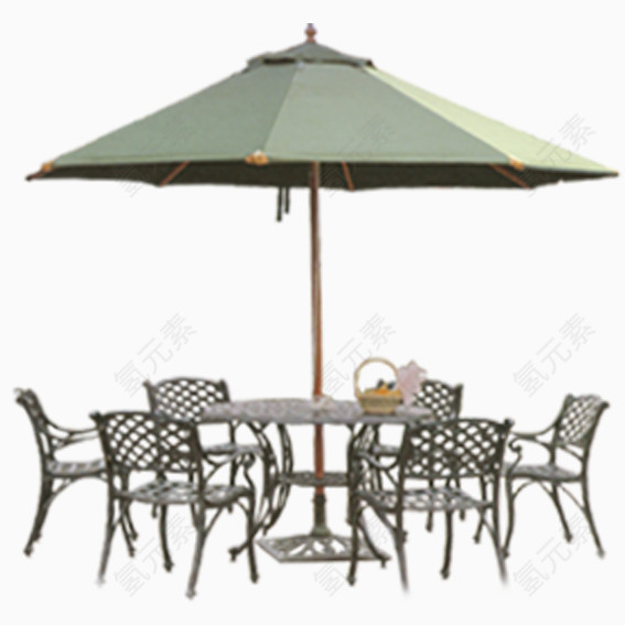 休闲遮阳伞及桌椅