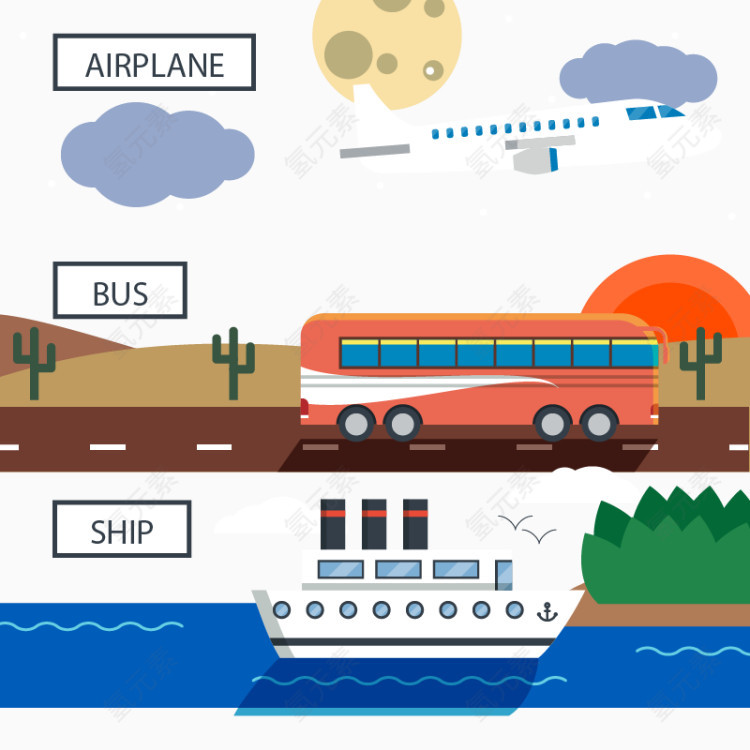 交通工具矢量免费素材