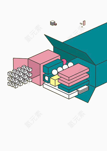 盒子里的方形物体