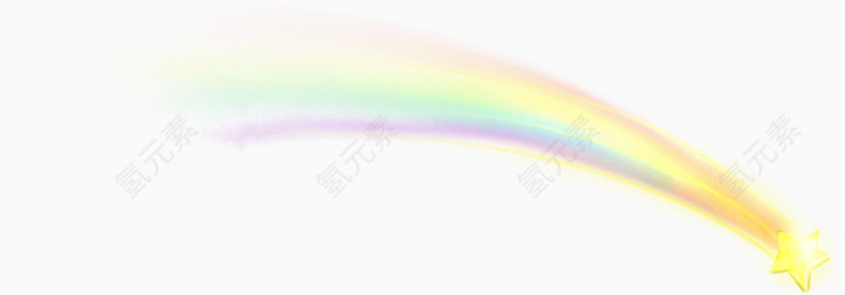 手绘流星设计彩虹