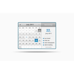简约质感日历控件ui设计PSD源文件
