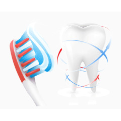 牙刷牙齿健康矢量图