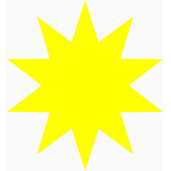 黄色锯齿星光装饰